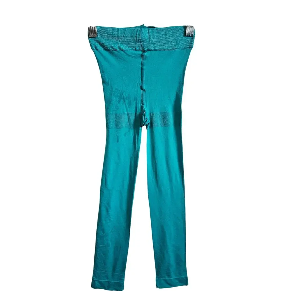Snag Big Kids Footless Tights Solid Teal Blue Green Layering Size A/B Age 10+